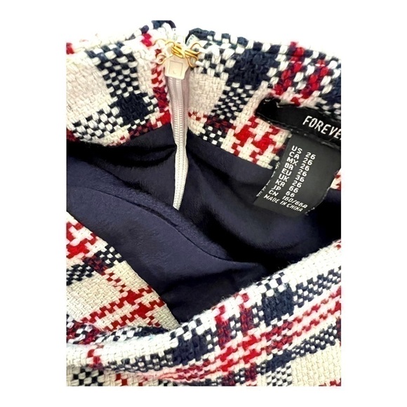 𝅺FOREVER 21 Chic & Classy Academia Tweed Mini Skort Skirt Shorts Size 26 Small - Picture 8 of 10